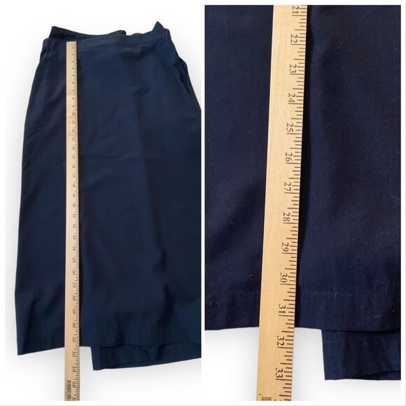 Vintage Comme des Garçons Tricot Navy Wool Belted Midi Skirt, Size M, 1992 S/S - Picture 14 of 15